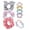 8pc Fashion, variant on Confetti 9 Piece Hair Set- 5 Pastel Scrunchies and 4 Coil Hair Tie, Gift,CF85738