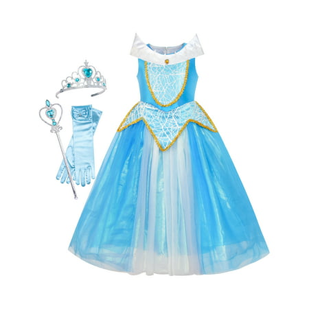 Princess Aurora Costume Briar Rose Accessories Crown Magic Wand 5 Years