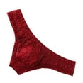 thumbnail image 4 of khonts,Men's Sexy Lace Bikini Breathable Erotic Underwear Stylish Bulge Pouch Underpants Red S, 4 of 5