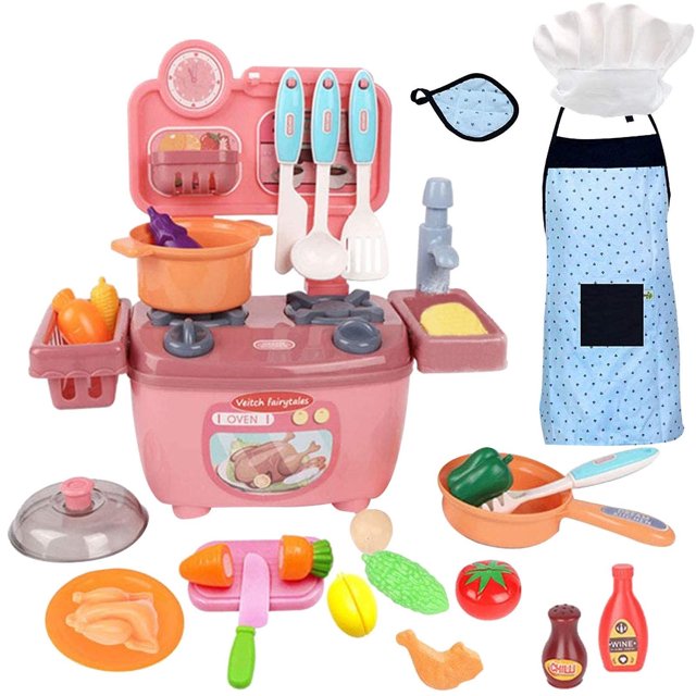 Juego de pequeños juguetes para fregaderos de cocina HUOGUO Cooking Kitchenettes