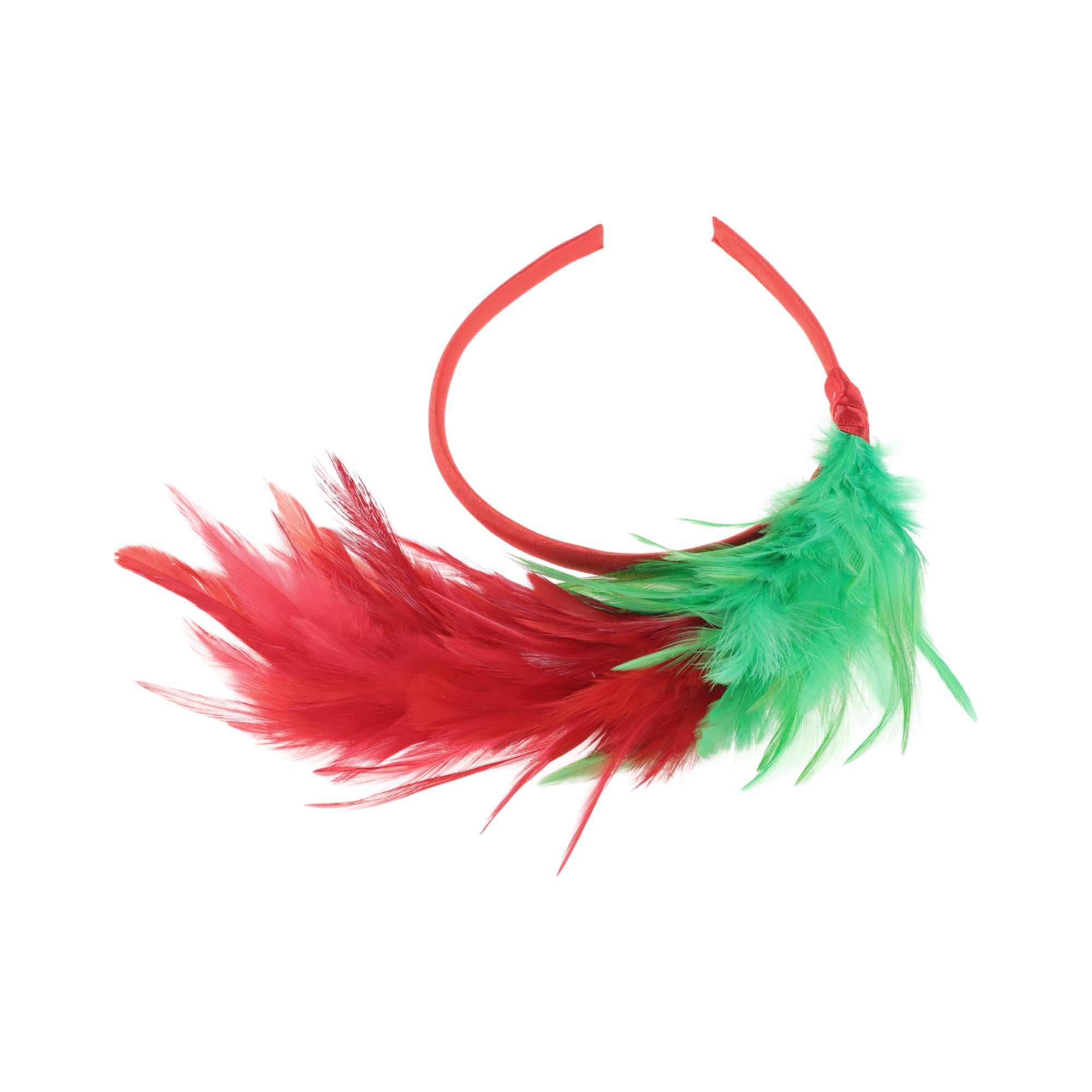 Unique Bargains Christmas Feathers Headband in Red and Green Color 1 Piece