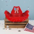 thumbnail image 5 of Yvsxxv Red Patriotic Star Bow Western Cowgirl Hat, Independence Day Party Hat, 1 Pc, 5 of 7