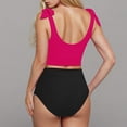 thumbnail image 3 of juhao Womens High Waisted Bikini Set 2 Piece Tummy Control Swimsuit Modest Racerback Bathing Suit with Tie Side Knot 2025, 3 of 6