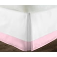 thumbnail image 3 of 1 Piece Split Corner Two Tone Tailored Bed Skirt By D.N.G. BEDDINGS, Queen Size 15 Inch Deep Pocket, 800 TC, 100% Egyptian Cotton, Solid White/Light Pink Color., 3 of 3