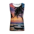 thumbnail image 4 of Titcea Womens Tank Tops Round Neck Sleeveless Summer Travel Graphic Tees Hawaiian Beach Holiday Palm Tree Printed T Shirts, 4 of 5