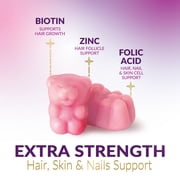 Hair Vitamins Gummies for Hair Growth - Hair, Skin & Nails Beauty Complex with 5000mcg Biotin per Serving - Supports Thicker, Stronger, Radiant-Looking Hair for Women & Men, Berry Flavor