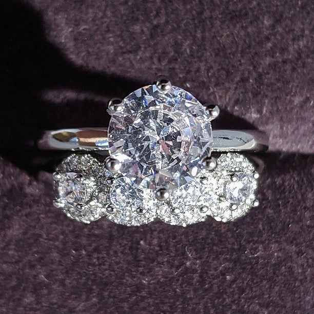 2023 nuevos anillos de boda grandes de lujo de Color plateado para mujeres nupciales compromiso dedo fiesta regalo diseñador joyería R4428 Tan Jianjun unisex