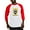 Red/White, variant on CafePress - Pi Alpha Phi Colored Crest Baseball Jersey - Cotton Baseball Jersey, 3/4 Raglan Sleeve Shirt