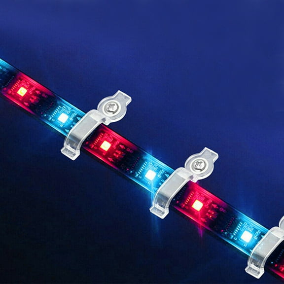 LOLIPPYY 100 Pieces LED String Light Clips with Transparent Sturdy Plastic and Iron for Outdoor Holiday Lighting Setup