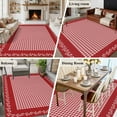 thumbnail image 6 of Valentine's Day Washable Area Rug 6 x 9 ft Vintage Red White Buffalo Plaid Branches Lace Border, Soft Non Slip Rugs Stain Repellent Indoor Felt Carpet for Living Dining Room Bedroom Home Office, 6 of 9