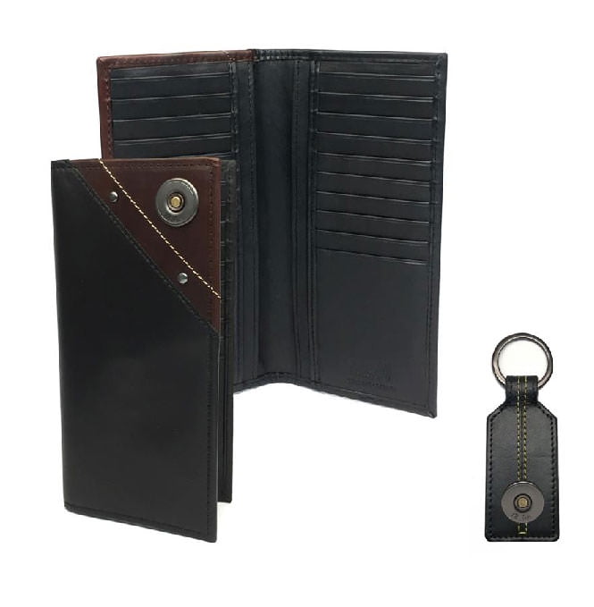 George Two Tone Leather Shot Shell Super Jumbo Wallet and Key Fob ...