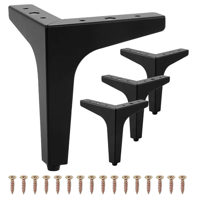 Patas de metal para sofá, 4 unidades, 10 cm, modernas, triangulares, para armario, armario, bricolaje