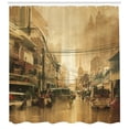 thumbnail image 3 of Ambesonne Retro Shower Curtain, City Street View, 69"Wx75"L, Sand Brown, 3 of 3