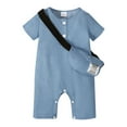 thumbnail image 1 of Gibobby Ropa Para Bebe Conjunto de ropa de bebé recién nacido, de algodón infantil, mono de manga corta, traje de bebé azul vaquero con pequeña(Azul, 9-12 M), 1 of 5