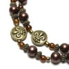Cousin Pearl Flower of Lis Brown Bead Strand, 61 Piece