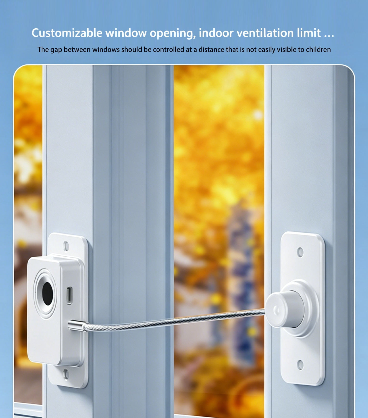 Fingerprint Door & Window Lock, Keyless Entry with 20 Fingerprints, Child & Pet Proof, Custom Ventilation Limit, No Drill/Screw Installation for Home Safety