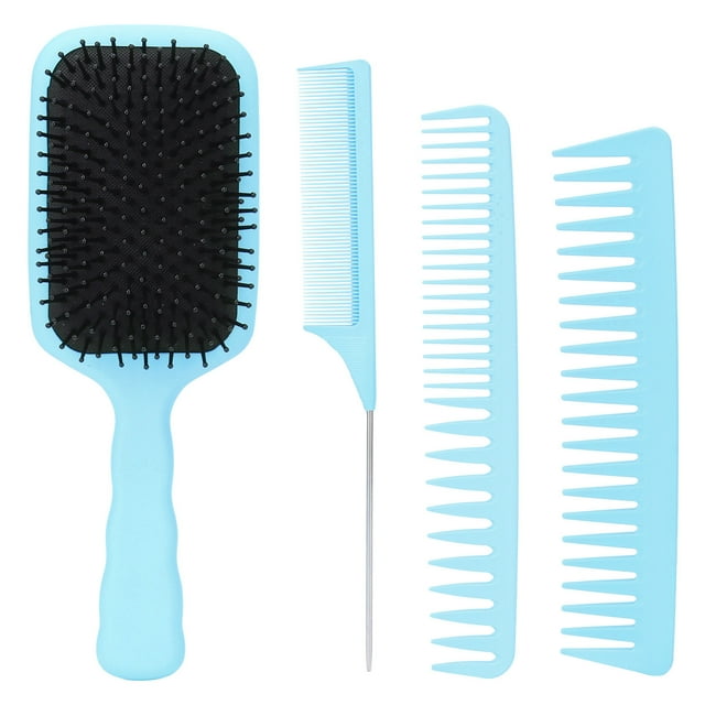 Juego de cepillos para el cabello, juego de peines para el cabello 4 en 1, cepillo de paleta, juego de peines de peluquería, el mejor de su clase