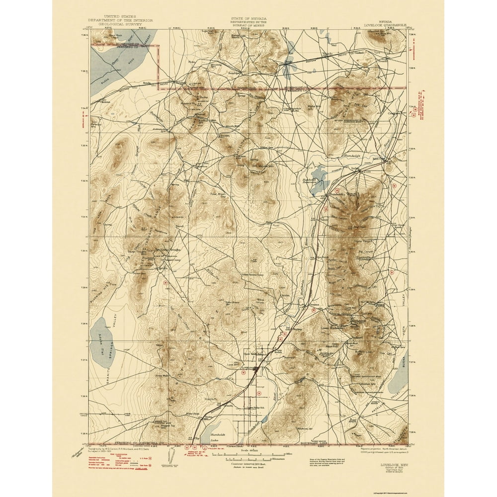 Lovelock Nevada Quad USGS 1935 17 x 21.5