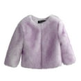 thumbnail image 2 of YUNAFFT Girls Faux Fur Coat Winter Gradient Dye Cozy Casual Style Warm Fuzzy Jacket, 2 of 6