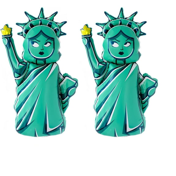 Cymylar Statue of Liberty foil Balloon, New York Patriotic Day, Birthday Party Supplies Green(2Pcs)