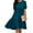 Peacock Blue, variant on HUBERY Women Crew Neck Short Puff Sleeve Ruffled Keyhole Back Midi Dress