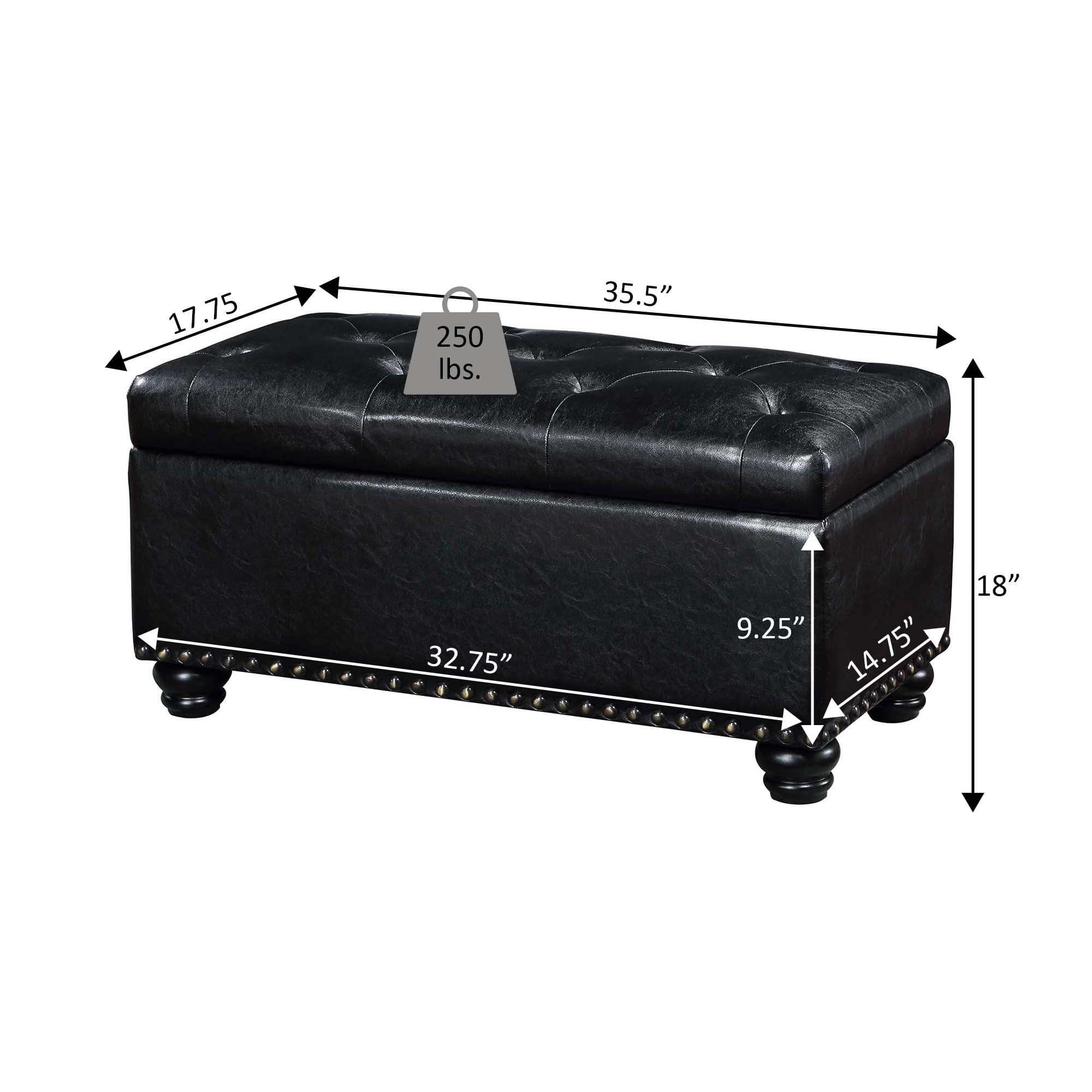 Convenience Concepts Designs4Comfort 7th Avenue Storage Ottoman Bench
