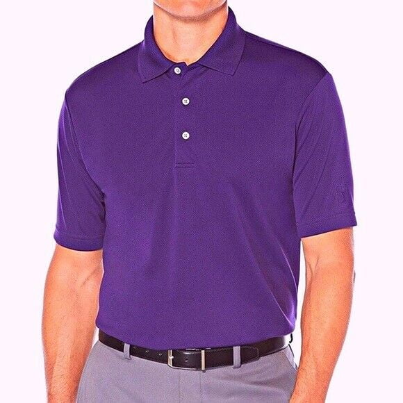 PGA Tour Men's Airflux Golf Polo Shirt Purple Size XL