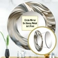 thumbnail image 3 of Designart "Spiral Nebula in Cream I" Abstract Spirals Cream Large Round Mirror - Round Bedroom Mirror Wall Decor - Modern Round Printed Mirror - 23" x 23", 3 of 6