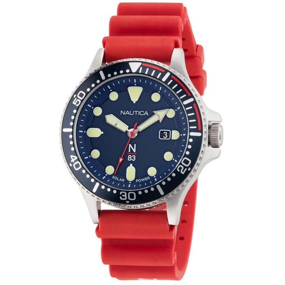 Nautica Cocoa Beach Red PU Mens Watch