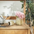 thumbnail image 2 of DII Traditional Cement Stone Ancient Leaf Flower Pot in Green/White (Set of 2), 2 of 3