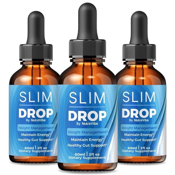 (3 Pack) SlimDrop – Clean Daily Liquid Formula with a Natural Blend to Support Body Goals, Steady Energy & Active Lifestyle | Just a Few Easy Drops for Daily Fitness Support (90 Servings)