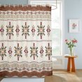 thumbnail image 4 of Shower Curtains for Bathroom, Boho Geometric Waterproof Fabric Shower Curtain, Modern Brown Abstract Art Western Southwest Decorative Bathroom Curtain for Bathtub, 66"x72", No Hooks Included, 4 of 9