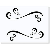 Swirls Set of 6 Vinyl Stickers Wall Art Decals Kitchen Living Room Home Décor Black