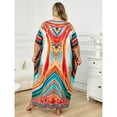 thumbnail image 6 of Sunforyou Women Print Kaftan Dresses Plus Size Swimsuit Coverup Summer House Dress Caftan Loungewear, 6 of 6