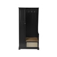 thumbnail image 6 of Tcbosik 3-in-1 Modern Hall Tree with Storage Bench and Cabinet, Multifunctional Coat Rack with Hanging Hooks for Bedroom Living Room Hallway Entryway, Black, 6 of 10