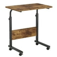 thumbnail image 4 of Soges Standing Computer Desk With Wheels, Movable Side Desk, Sitting Desk Height Adjustable Table Vintage Brown 23.6", 4 of 5