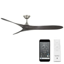 Malibu Indoor and Outdoor 3-Blade Smart Ceiling Fan 70in Brushed Nickel Ebony with Remote Control