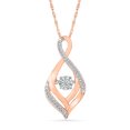 thumbnail image 1 of DGOLD Pendentif Infini Diamant Blanc Rond en Or Rose 10kt pour Femmes (1/6 cttw), 1 of 3