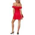 thumbnail image 6 of Coduop Women Strapless Short Dress Off Shoulder Bandeau Dress Ruffle Frill Backless Mini Dresses, 6 of 7