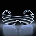 thumbnail image 3 of Light Up Flashing Shutter Neon Rave Glasses El Wire LED Sunglasses, 3 of 5