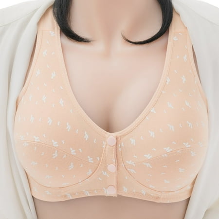 

Cathalem Low Back Sports Bra Women Full Cup Thin Underwear Plus Size Front Button Wireless Sports Lace 36c Bras for Women Push up Underwear A 38/85