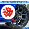 thumbnail image 2 of Unique Bargains 20pcs Plastic 8mm Exterior Wheel Lug Nut Bolt Red, 2 of 7