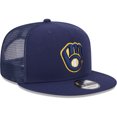 thumbnail image 3 of Men's New Era Navy Milwaukee Brewers Team Color Trucker 9FIFTY Snapback Hat, 3 of 6