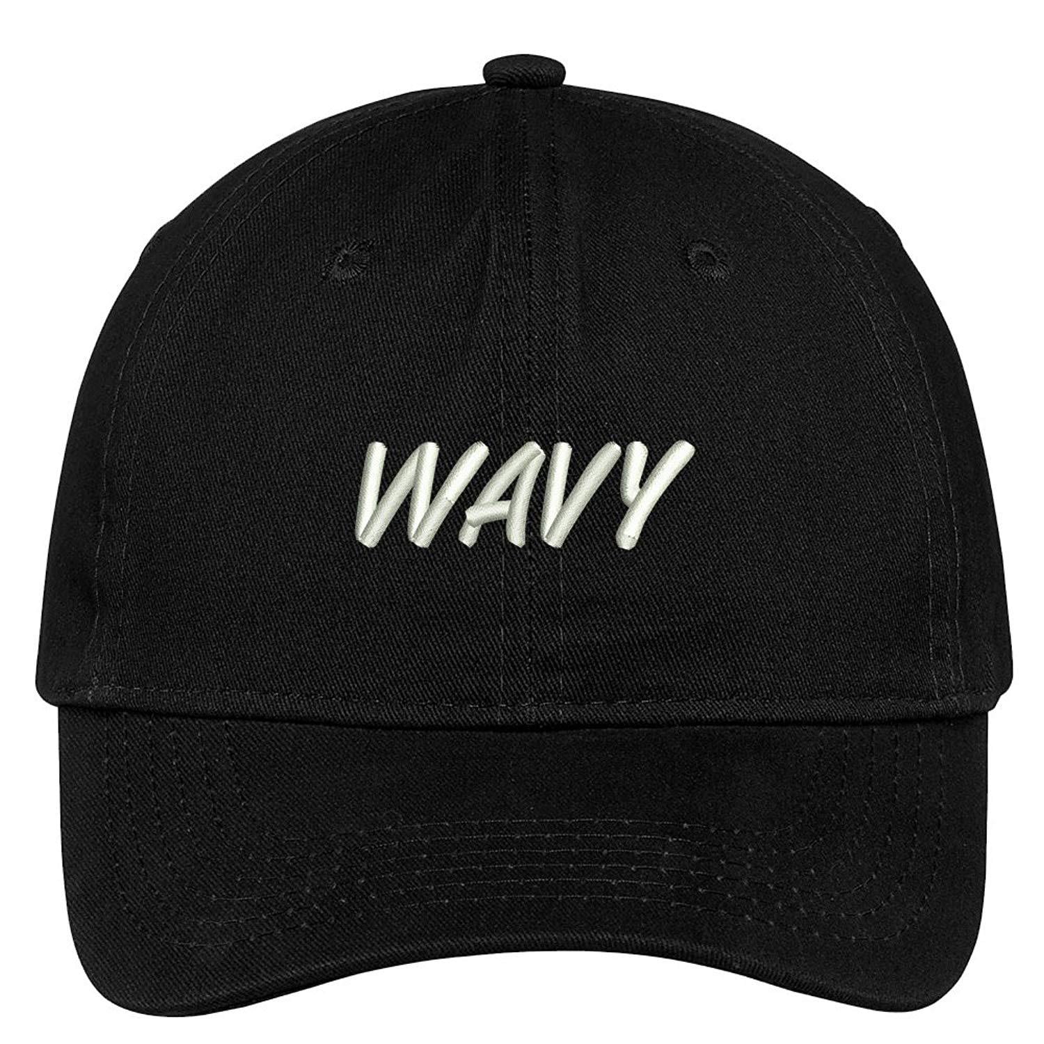 Trendy Apparel Shop Wavy Embroidered Low Profile Deluxe Cotton Cap Dad