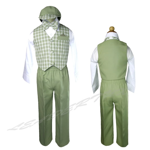 BABY BOY TODDLER EASTER WEDDING FORMAL VEST SUIT Sage Green SZ:S,M,L,XL,2T,3T,4T