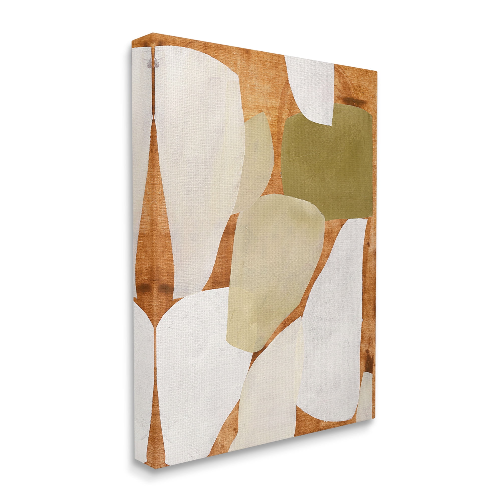 Stupell Industries Rustic Layered Shapes Abstract Painting Gallery Wrapped Canvas Art Print Wall Art, 30 x 40
