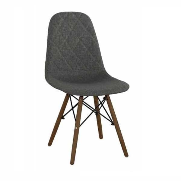 Silla Kessa Muebles Adok Tela Gris Nogal