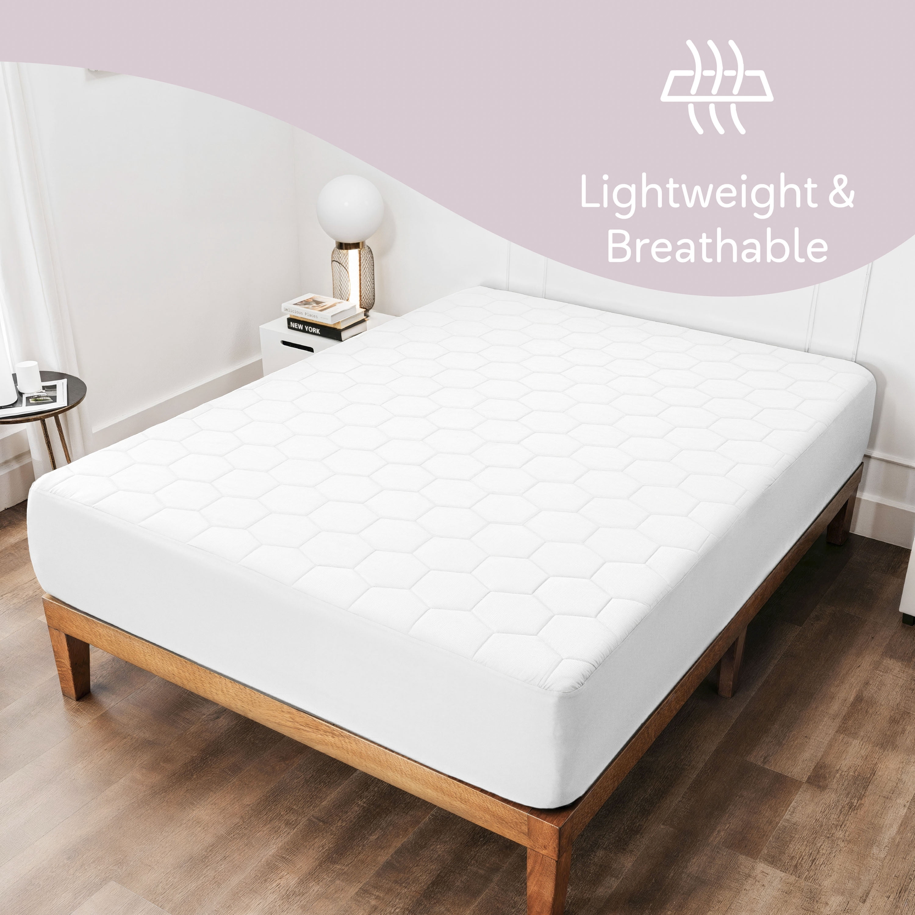 LammaLoe Queen Mattress Protector Waterproof, Softly Quilted Fitted Queen Mattress Pad, Deep Pocket Mattress Cover Queen Fits 8"-21", White