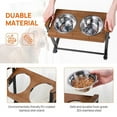 thumbnail image 6 of Walnest Elevated Dog Bowls Stand with 2 Stainless Steel Dishes&Non-Slip Feet,Adjustable Raised Cat Dog Bowl Stand Feeder Dog Food and Water Bowls for Medium/Large Dogs Cats and Pet,Walnut, 6 of 9