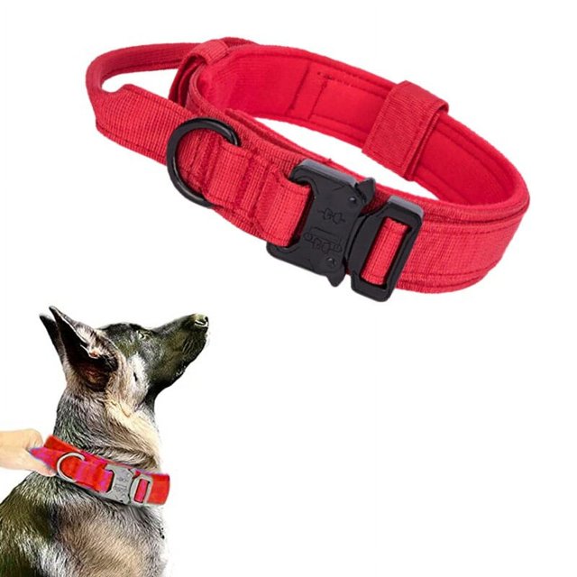 Military Tactical Dog Collar Leash Set Durable Pet Collar Retractable Leash Medium Large Dog German Shepherd Training Accessorie ShopWise Round